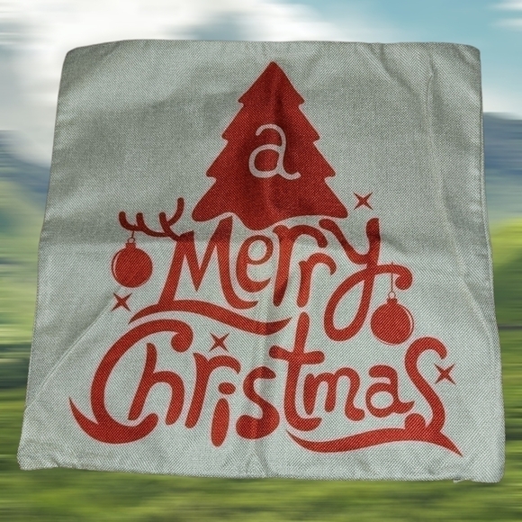 New CHRISTMAS Tree Deer Family Canvas Pillow Covers 18x18" Set Of 2 - T49 - Picture 2 of 4